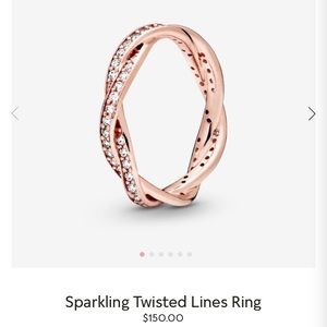 Pandora Sparkling Twisted Lines Ring